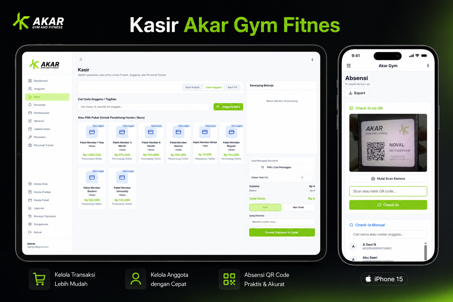 Sistem Manajemen Kasir Akar Gym & Fitnes